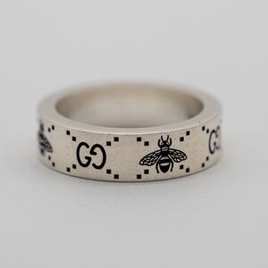 size 17 / US 8 Gucci Bee GG Sterling Silver 925 Ring 6mm